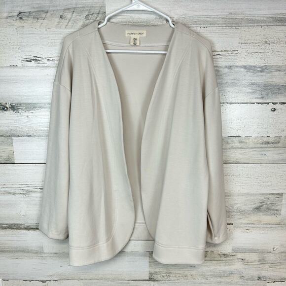 Happily Grey Jackets & Blazers - Happily Grey Cream Long Sleeve Topper Cardigan Modal Women’s Size Medium Soft